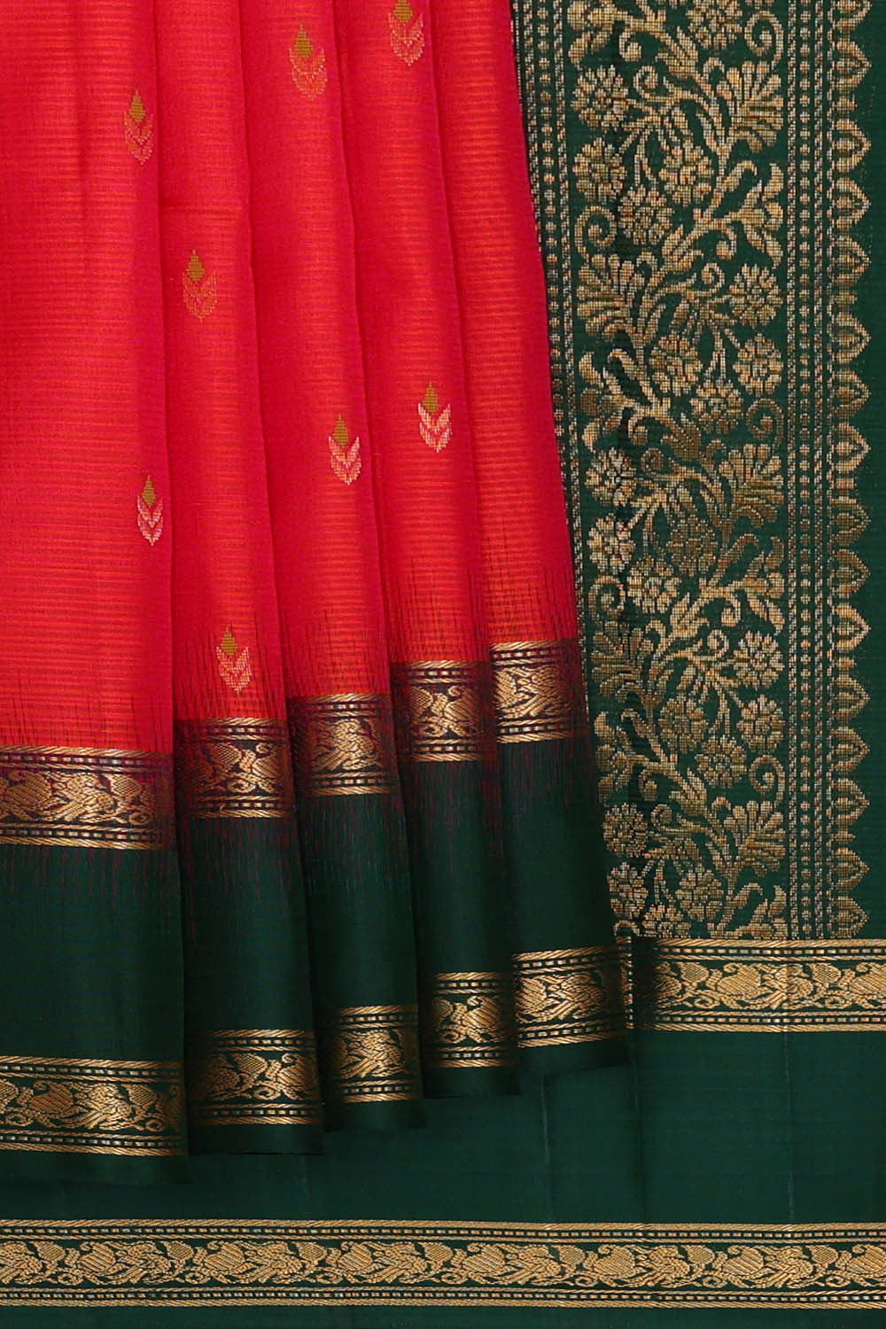 Image of Kanchipattu Red Brocade Saree